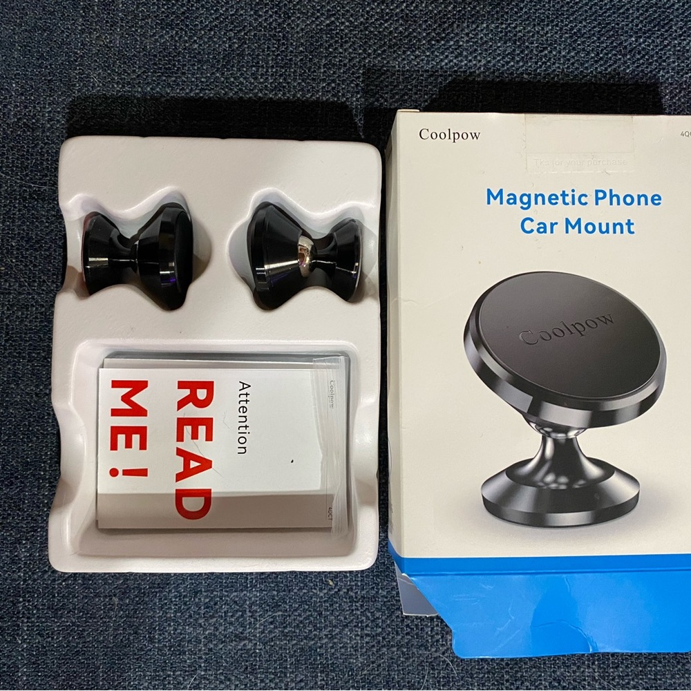 New in box, cell phone magnetic car mount, 2 items, brand Coolpow